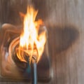 Background, blurry,fire, wire in fire and smoke Royalty Free Stock Photo