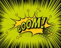 Background with Boom comic book explosion vector design background