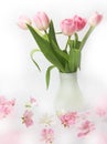 Background with bouquet of tulips Royalty Free Stock Photo