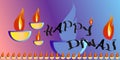 background with bowl and fire saying happy diwali Royalty Free Stock Photo