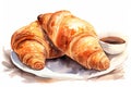 Bakery background morning pastry fresh french sweet croissant bread food breakfast snack Royalty Free Stock Photo