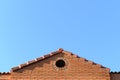 Background Brick roof and clear blue sky Royalty Free Stock Photo