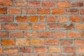 Background from a brick wall. Brickwork made of red large brick. Royalty Free Stock Photo