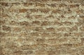 Background of a brick wall made of shell, the texture of porous stone from shells for the manufacture of building blocks Royalty Free Stock Photo