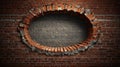 Background of a brick wall with a round window. Royalty Free Stock Photo