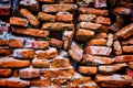 Background of brick  wall texture -orange bricks single Royalty Free Stock Photo
