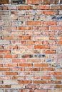 Background is brick wall. Wall is made of old burnt bricks Royalty Free Stock Photo