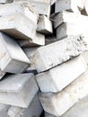Background bricks. Construction Materials. Photo heap. Gray texture, stone