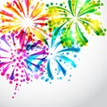 Background with bright colorful fireworks and Royalty Free Stock Photo