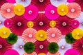 Background from bright colorful stylized paper flowers_