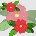 1465 art, background in bright colors, logo with floral ornament, for different design