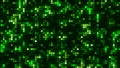 Background of bright disco pixels. Motion. Moving and glowing pixels in disco style. Bright background of colored and