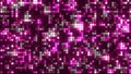 Background of bright disco pixels. Motion. Moving and glowing pixels in disco style. Bright background of colored and