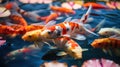 background with bright koi fish radiating a peaceful aura in oriental harmony