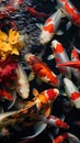 background with bright koi fish radiating a peaceful aura in oriental harmony