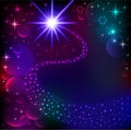 background bright shining star and comet glowing ta Royalty Free Stock Photo