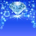 Background with bright shiny diamond and place for text