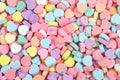 Background Of Brightly Colored Candy Hearts For Valentine`s Day