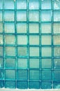 Background of broken glass pane of blue glass blocks in retro style Royalty Free Stock Photo