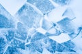 Background of broken ice. Abstract beautiful blue ice crack texture Royalty Free Stock Photo