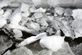 Background from broken pieces of ice. Texture, pattern, closeup Royalty Free Stock Photo