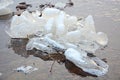 Background from broken pieces of ice. Texture, pattern, closeup Royalty Free Stock Photo