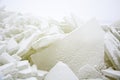 Background from broken pieces of ice. Texture, pattern, closeup Royalty Free Stock Photo