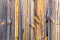 Background of brown old natural wood planks Dark aged empty rural room. logs inside vintage light warm interior Royalty Free Stock Photo