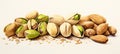 Nutshell background organic closeup pistachio green seed ingredient snack nut healthy brown food dry