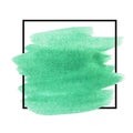 Background with brush strokes watercolor enclosed in a square. Original grunge art paint template for header, logo and banner