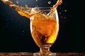 background bubble drink cold mug gradient foam glass beer alcohol splash. Generative AI. Royalty Free Stock Photo
