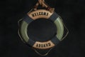 Background with buoy Welcome aboard Royalty Free Stock Photo