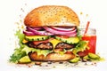 Background Burger Meat Food Cheese Beef Hamburger Lettuce Tomato Cheeseburger Meal