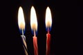 Background burning birthday cake candles Royalty Free Stock Photo