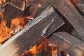 Background from burning firewood. Fire and coal Royalty Free Stock Photo