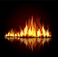 Background with a burning flame Royalty Free Stock Photo