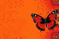 Background with butterflies, free space for text