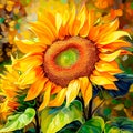 A beautiful seamless pattern consisting of a sunflower