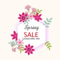 Spring sale background with beautiful flower