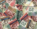 Background of Canadian bills Royalty Free Stock Photo