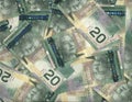 Background of Canadian twenty dollar bills Royalty Free Stock Photo