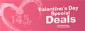 valentine\'s day special delas banner template. abstract love heart shape with text. vector illustration Royalty Free Stock Photo