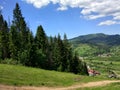 Background of Carpathian mountains landscape in Ukraine Royalty Free Stock Photo