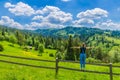 Background of Carpathian mountains landscape in Ukraine Royalty Free Stock Photo