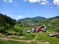 Background of Carpathian mountains landscape in Ukraine Royalty Free Stock Photo