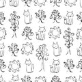 Background cartoon cute animals.