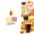 Background with cartoon food