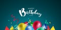 Background Celebrating Your Birthday With Beautiful Balloons vector illustration
