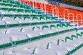 Background chairs at stadium , winter Royalty Free Stock Photo