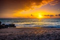 Scenic Clouds and Sunbeams Over the Beach Royalty Free Stock Photo